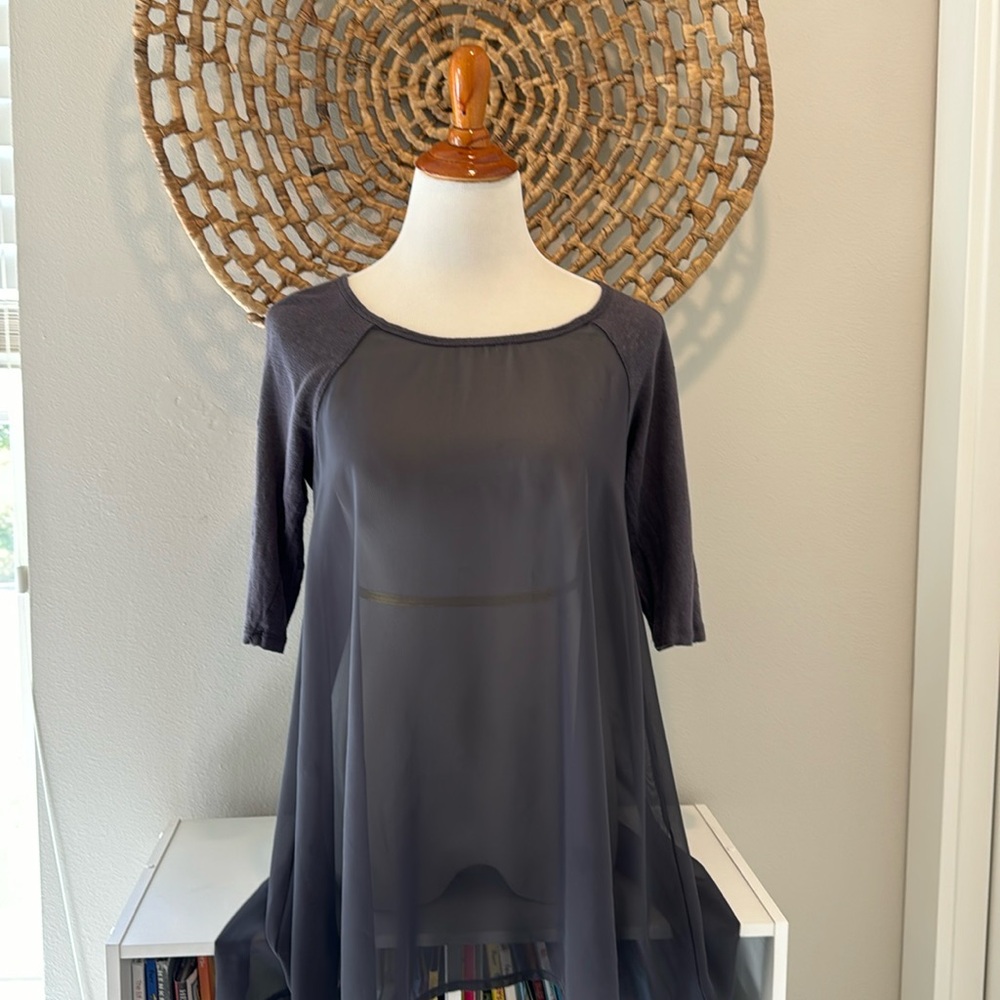 Dark gray sheer blouse